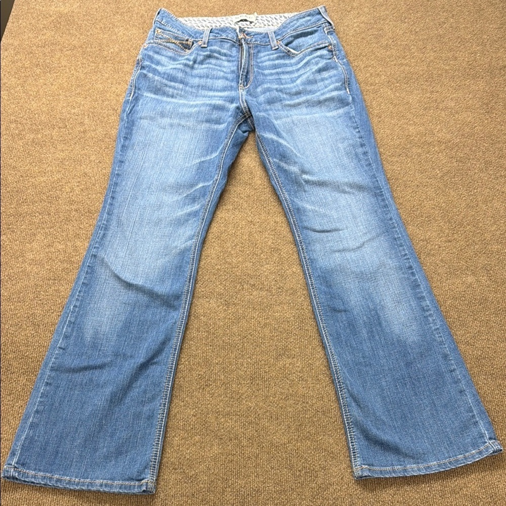 Ariat REAL Jeans Womens 32R Blue Katrina Boot Pacific High Rise Boot Stretch